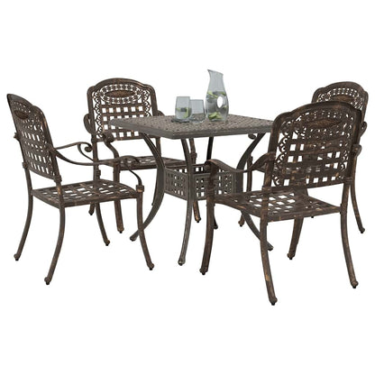 vidaXL Gartentisch Set 3 pcs Bronze Gussaluminium