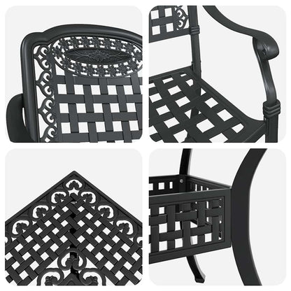 vidaXL Salon de jardin 5 pcs Noir 80 x 80 x 75 cm Aluminium moulé