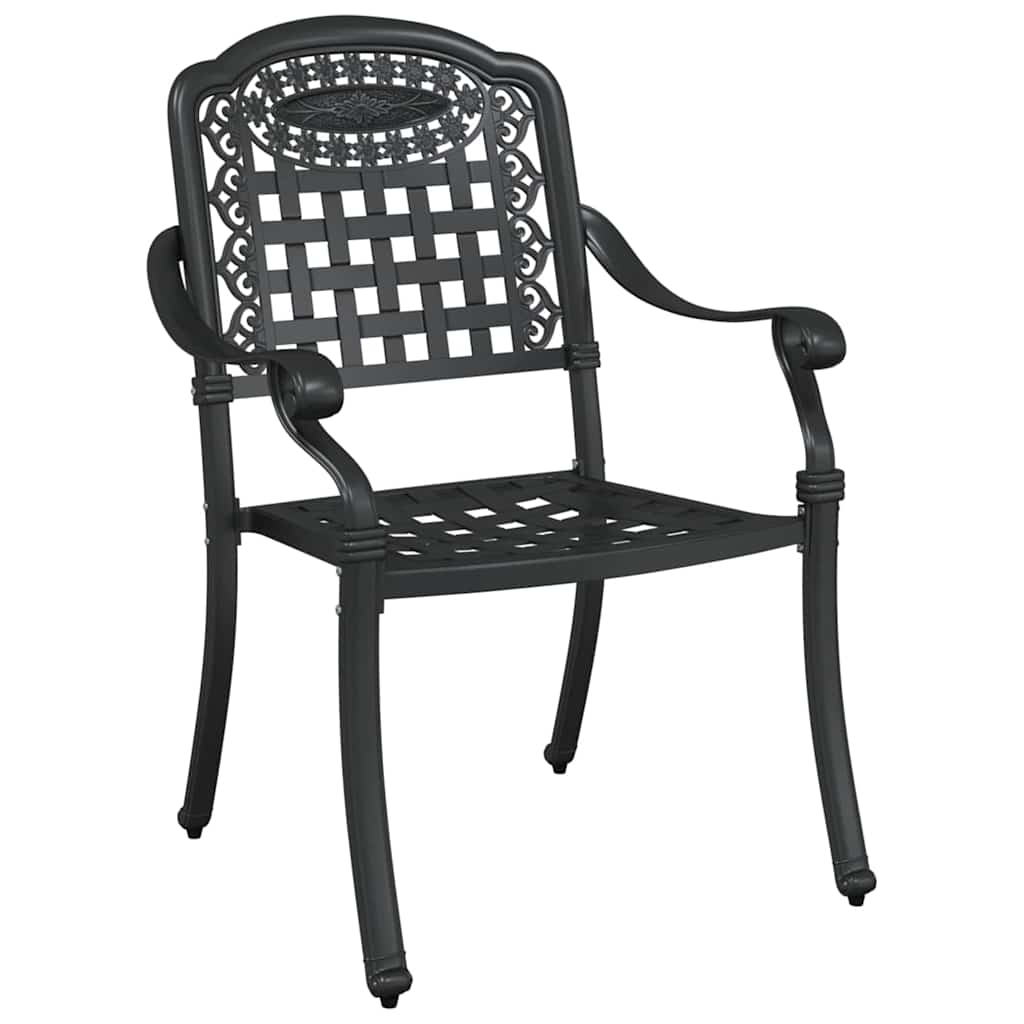 vidaXL Salon de jardin 5 pcs Noir 80 x 80 x 75 cm Aluminium moulé