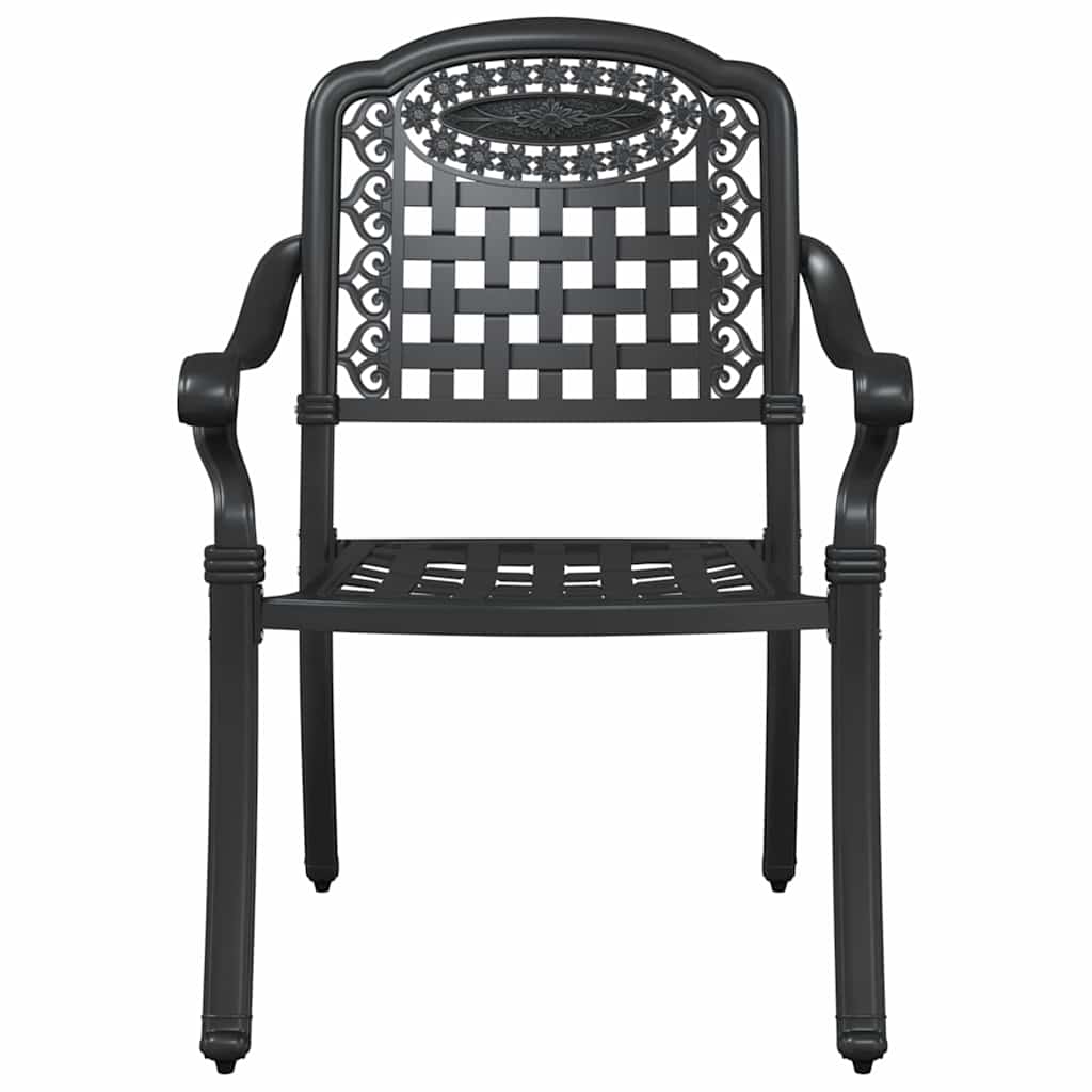 vidaXL Salon de jardin 5 pcs Noir 80 x 80 x 75 cm Aluminium moulé