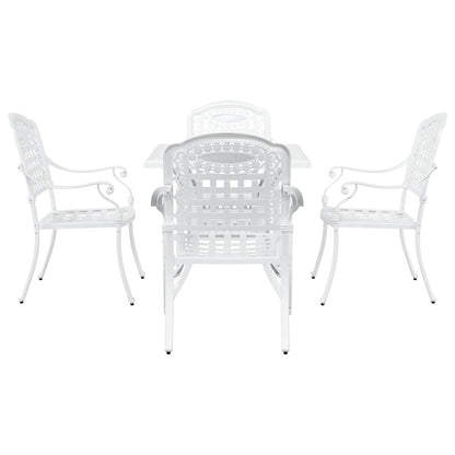 vidaXL Gartentisch Set 5 pcs Weiß 80 x 80 x 75 cm Gussaluminium