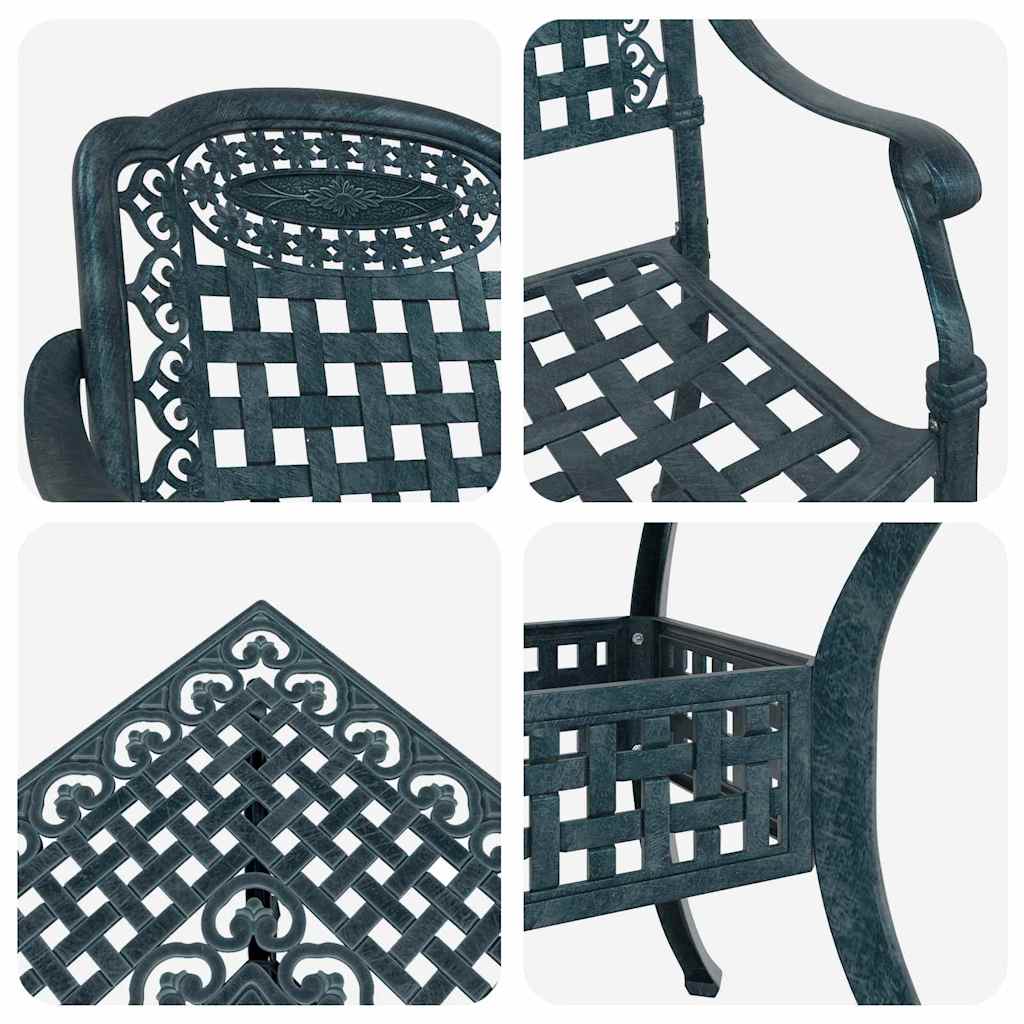 vidaXL Gartentisch Set 5 pcs Grün 80 x 80 x 75 cm Gussaluminium
