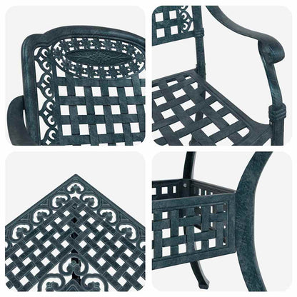 vidaXL Gartentisch Set 5 pcs Grün 80 x 80 x 75 cm Gussaluminium