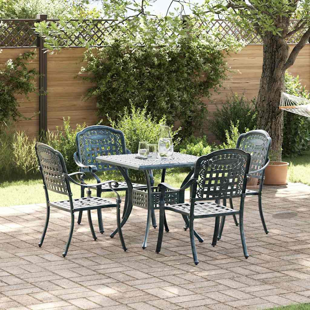 vidaXL Gartentisch Set 5 pcs Grün 80 x 80 x 75 cm Gussaluminium