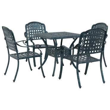 vidaXL Gartentisch Set 5 pcs Grün 80 x 80 x 75 cm Gussaluminium