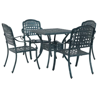 vidaXL Gartentisch Set 5 pcs Grün 80 x 80 x 75 cm Gussaluminium