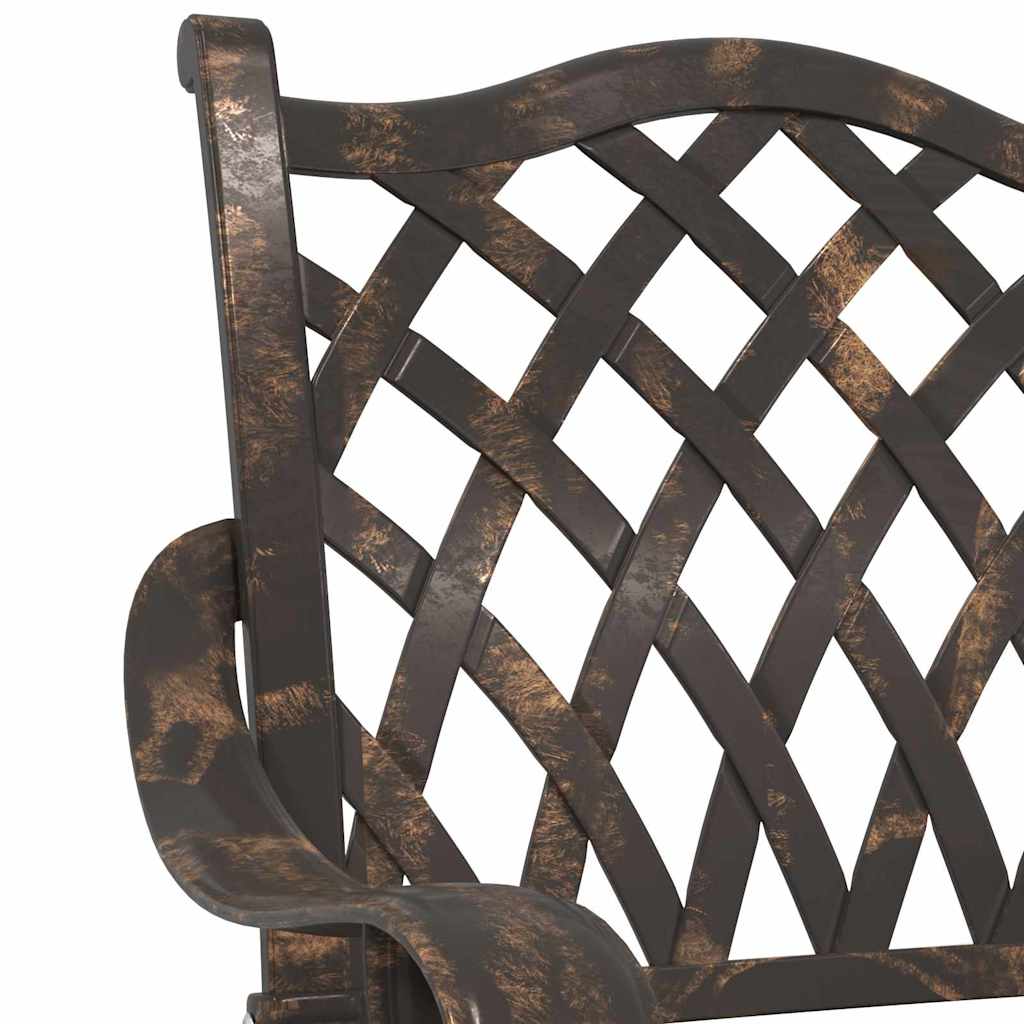 vidaXL Gartentisch Set 3 pcs Bronze 80 x 80 x 75 cm Gussaluminium