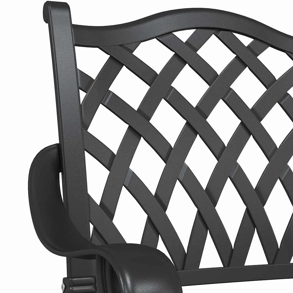 vidaXL Gartentisch Set 3 pcs Schwarz 80 x 80 x 75 cm Gussaluminium
