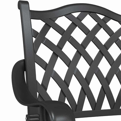 vidaXL Gartentisch Set 3 pcs Schwarz 80 x 80 x 75 cm Gussaluminium