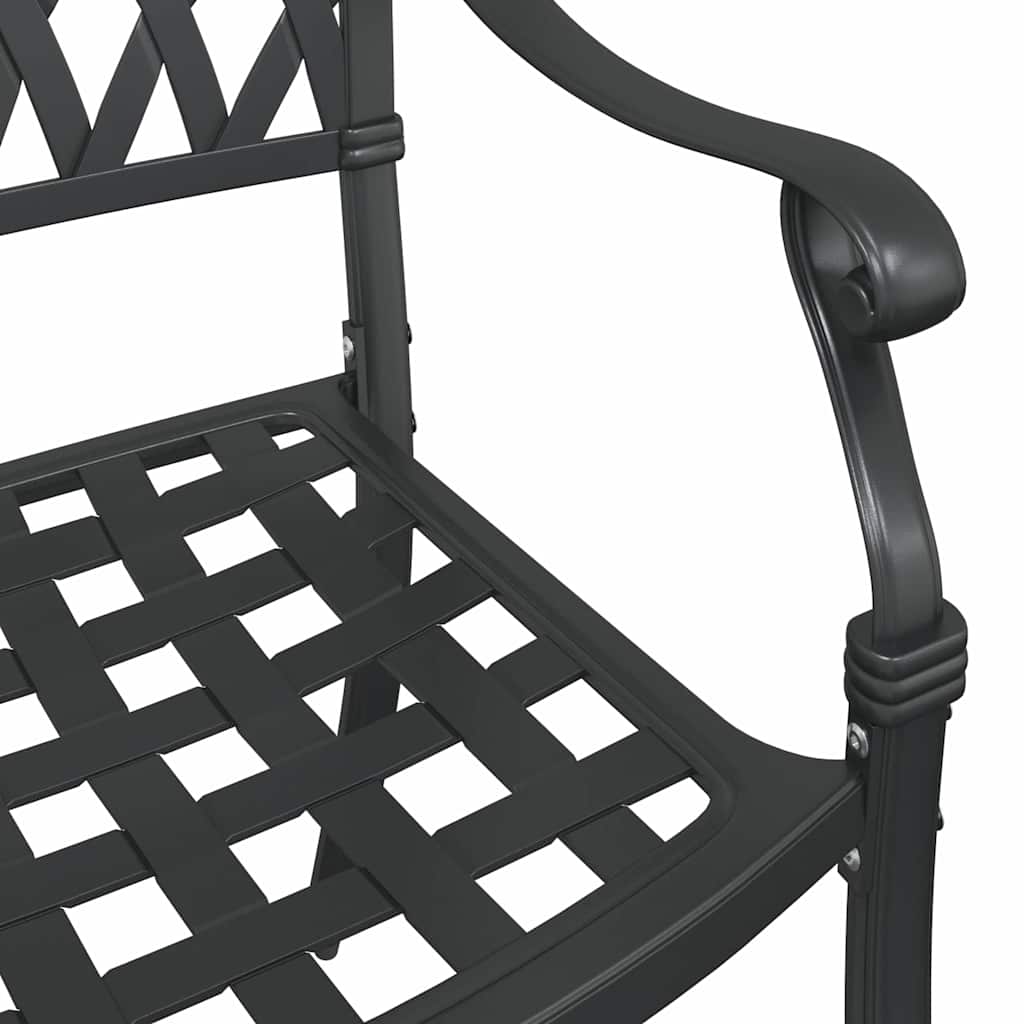 vidaXL Gartentisch Set 3 pcs Schwarz 80 x 80 x 75 cm Gussaluminium