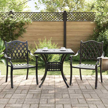 vidaXL Gartentisch Set 3 pcs Schwarz 80 x 80 x 75 cm Gussaluminium