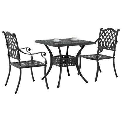 vidaXL Gartentisch Set 3 pcs Schwarz 80 x 80 x 75 cm Gussaluminium