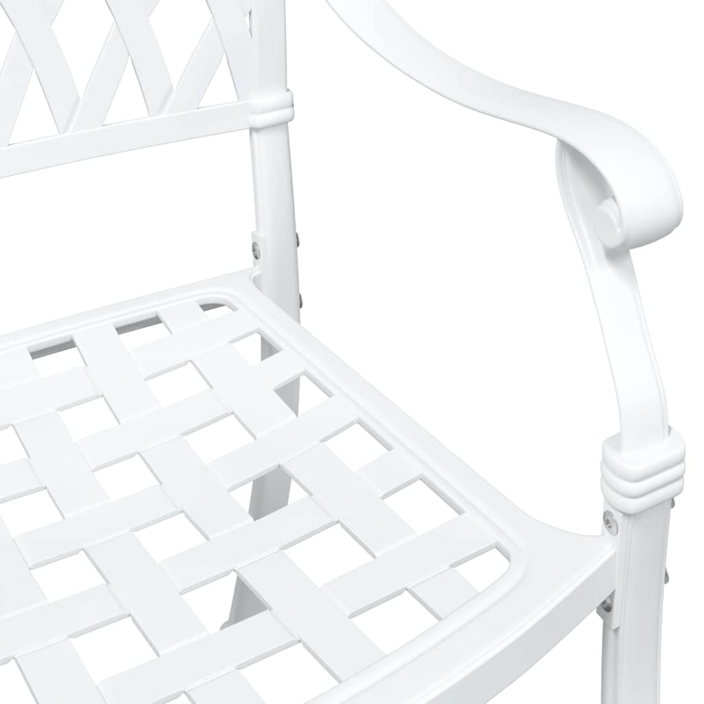 vidaXL Gartentisch Set 3 pcs Weiß 80 x 80 x 75 cm Gussaluminium