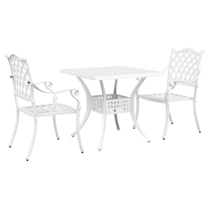 vidaXL Gartentisch Set 3 pcs Weiß 80 x 80 x 75 cm Gussaluminium