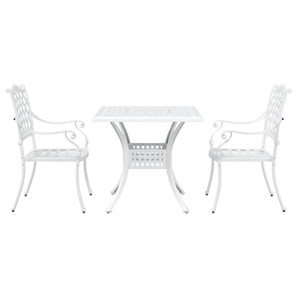 vidaXL Gartentisch Set 3 pcs Weiß 80 x 80 x 75 cm Gussaluminium