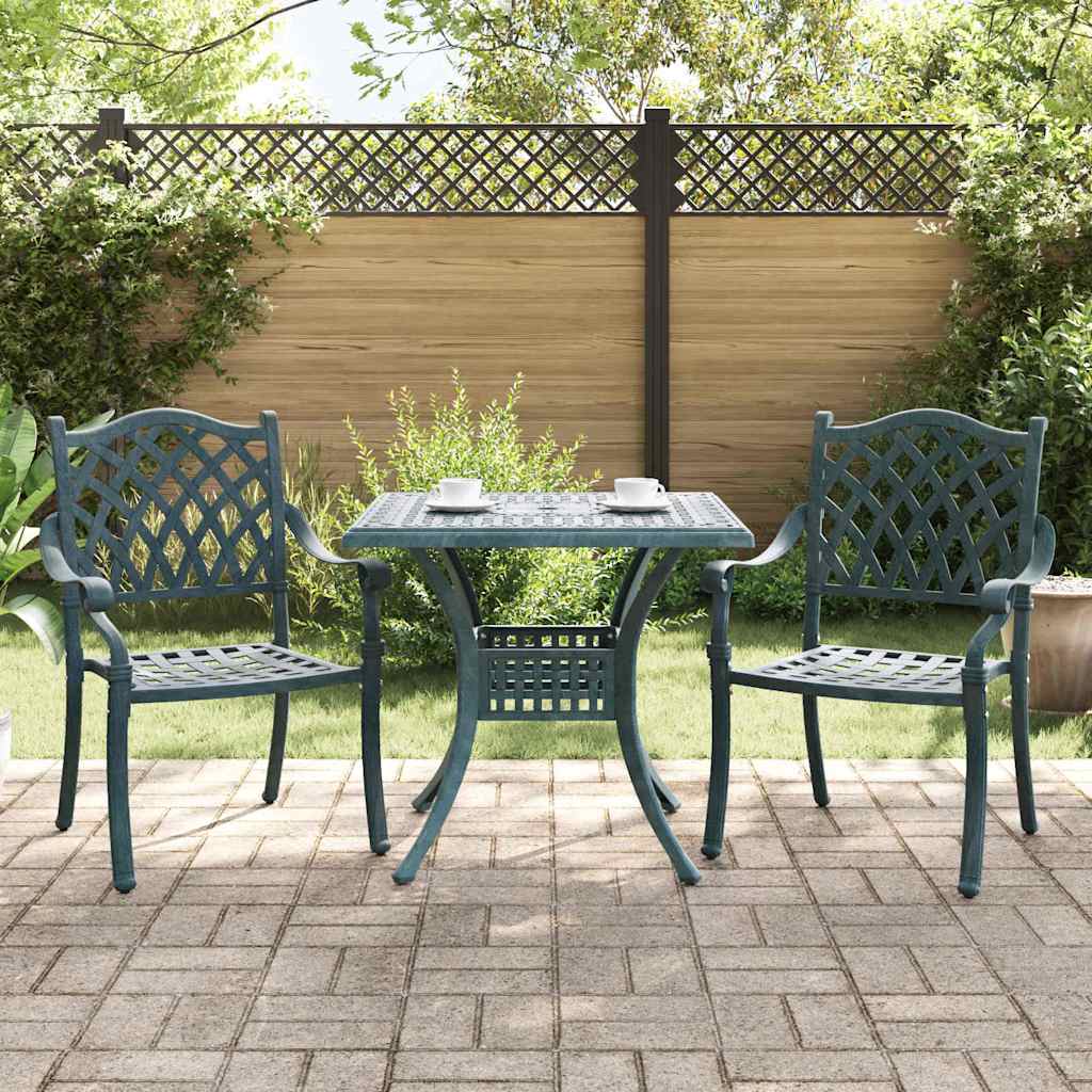vidaXL Gartentisch Set 3 pcs Grün 80 x 80 x 75 cm Gussaluminium