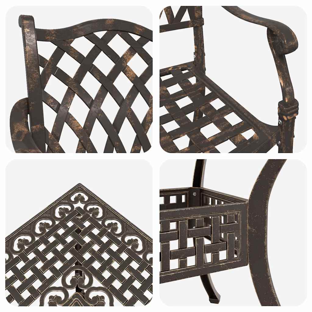 vidaXL Gartentisch Set 5 pcs Bronze 80 x 80 x 75 cm Gussaluminium