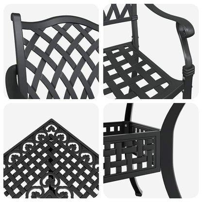vidaXL Gartentisch Set 5 pcs Schwarz 80 x 80 x 75 cm Gussaluminium