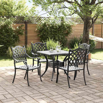 vidaXL Gartentisch Set 5 pcs Schwarz 80 x 80 x 75 cm Gussaluminium