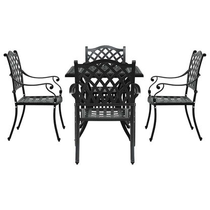 vidaXL Gartentisch Set 5 pcs Schwarz 80 x 80 x 75 cm Gussaluminium