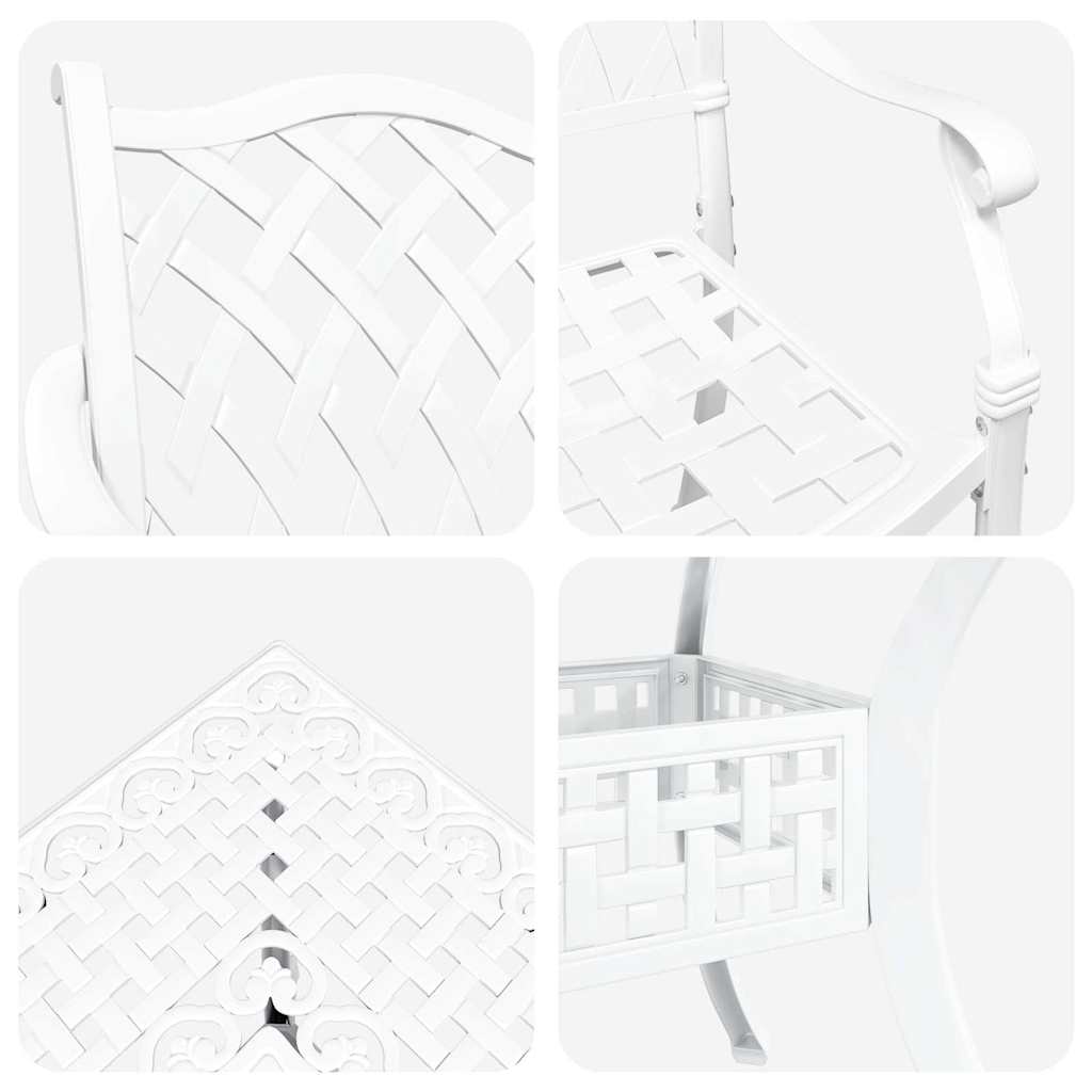 vidaXL Gartentisch Set 5 pcs Weiß 80 x 80 x 75 cm Gussaluminium