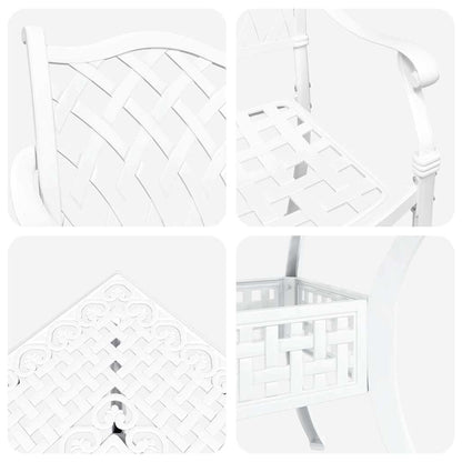 vidaXL Gartentisch Set 5 pcs Weiß 80 x 80 x 75 cm Gussaluminium