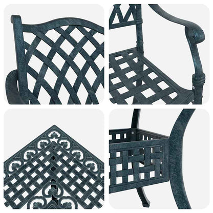 vidaXL Salon de jardin 5 pcs Vert 80 x 80 x 75 cm Aluminium coulé
