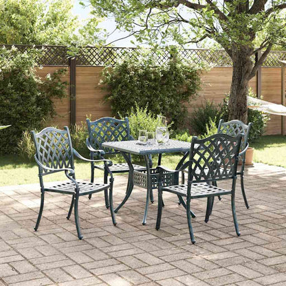 vidaXL Salon de jardin 5 pcs Vert 80 x 80 x 75 cm Aluminium coulé