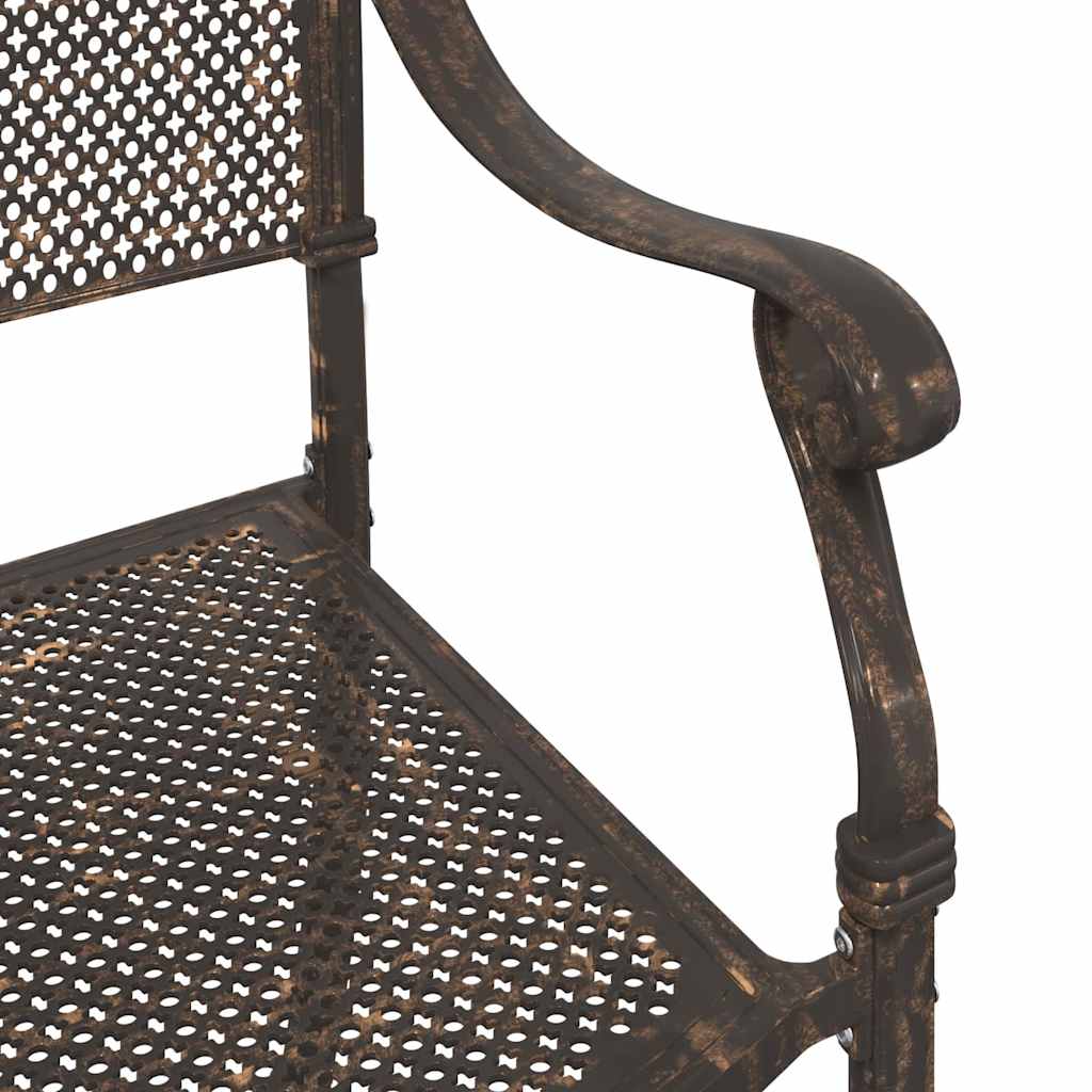 vidaXL Gartentisch Set 3 pcs Bronze 80 x 80 x 75 cm Gussaluminium
