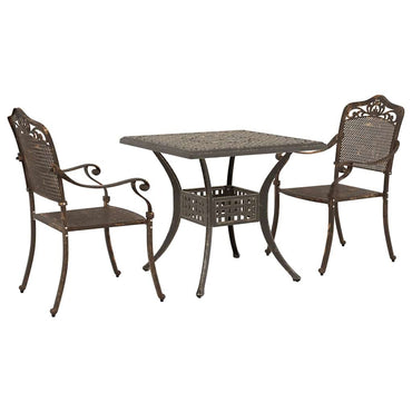 vidaXL Gartentisch Set 3 pcs Bronze 80 x 80 x 75 cm Gussaluminium
