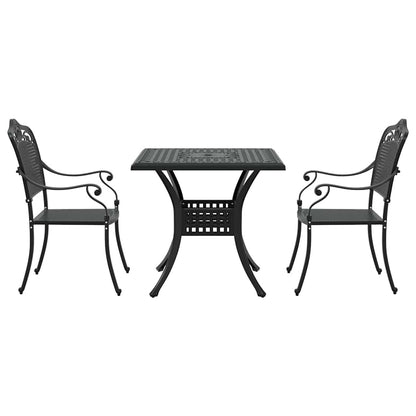 vidaXL Gartentisch Set 3 pcs Schwarz 80 x 80 x 75 cm Gussaluminium