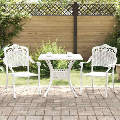 vidaXL Gartentisch Set 3 pcs Weiß 80 x 80 x 75 cm Gussaluminium