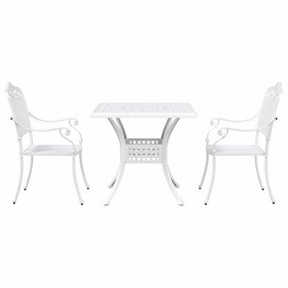vidaXL Gartentisch Set 3 pcs Weiß 80 x 80 x 75 cm Gussaluminium