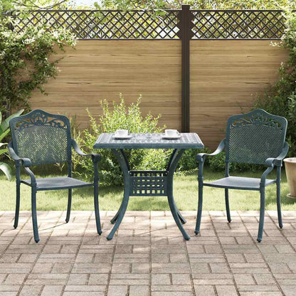 vidaXL Gartentisch Set 3 pcs Grün 80 x 80 x 75 cm Gussaluminium