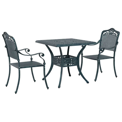 vidaXL Gartentisch Set 3 pcs Grün 80 x 80 x 75 cm Gussaluminium