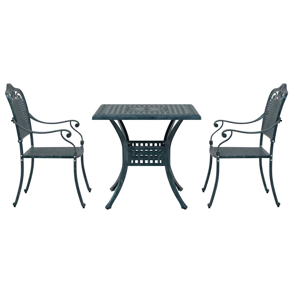 vidaXL Gartentisch Set 3 pcs Grün 80 x 80 x 75 cm Gussaluminium