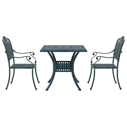 vidaXL Gartentisch Set 3 pcs Grün 80 x 80 x 75 cm Gussaluminium