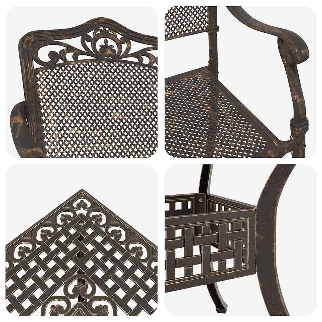 vidaXL Gartentisch Set 5 pcs Bronze 80 x 80 x 75 cm Gussaluminium