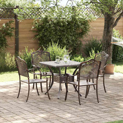 vidaXL Gartentisch Set 5 pcs Bronze 80 x 80 x 75 cm Gussaluminium