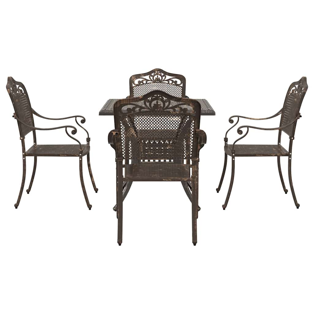 vidaXL Gartentisch Set 5 pcs Bronze 80 x 80 x 75 cm Gussaluminium