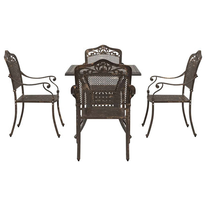 vidaXL Gartentisch Set 5 pcs Bronze 80 x 80 x 75 cm Gussaluminium