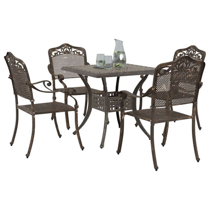 vidaXL Gartentisch Set 5 pcs Bronze 80 x 80 x 75 cm Gussaluminium