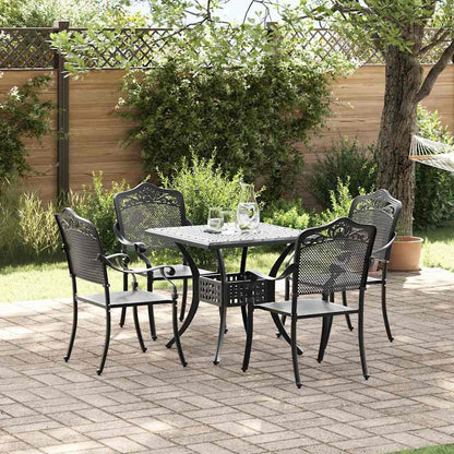 vidaXL Gartentisch Set 5 pcs Schwarz 80 x 80 x 75 cm Gussaluminium
