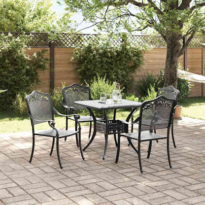 vidaXL Gartentisch Set 5 pcs Schwarz 80 x 80 x 75 cm Gussaluminium