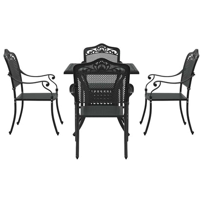 vidaXL Gartentisch Set 5 pcs Schwarz 80 x 80 x 75 cm Gussaluminium