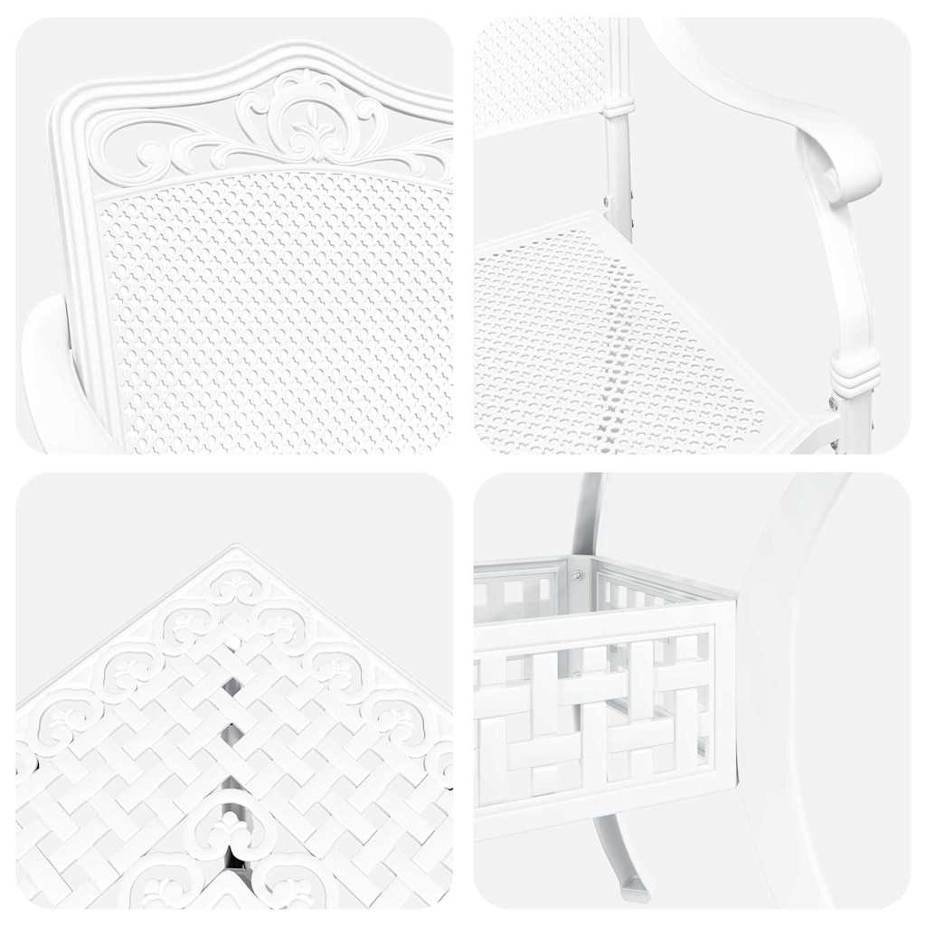 vidaXL Gartentisch Set 5 pcs Weiß 80 x 80 x 75 cm Gussaluminium