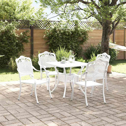vidaXL Gartentisch Set 5 pcs Weiß 80 x 80 x 75 cm Gussaluminium