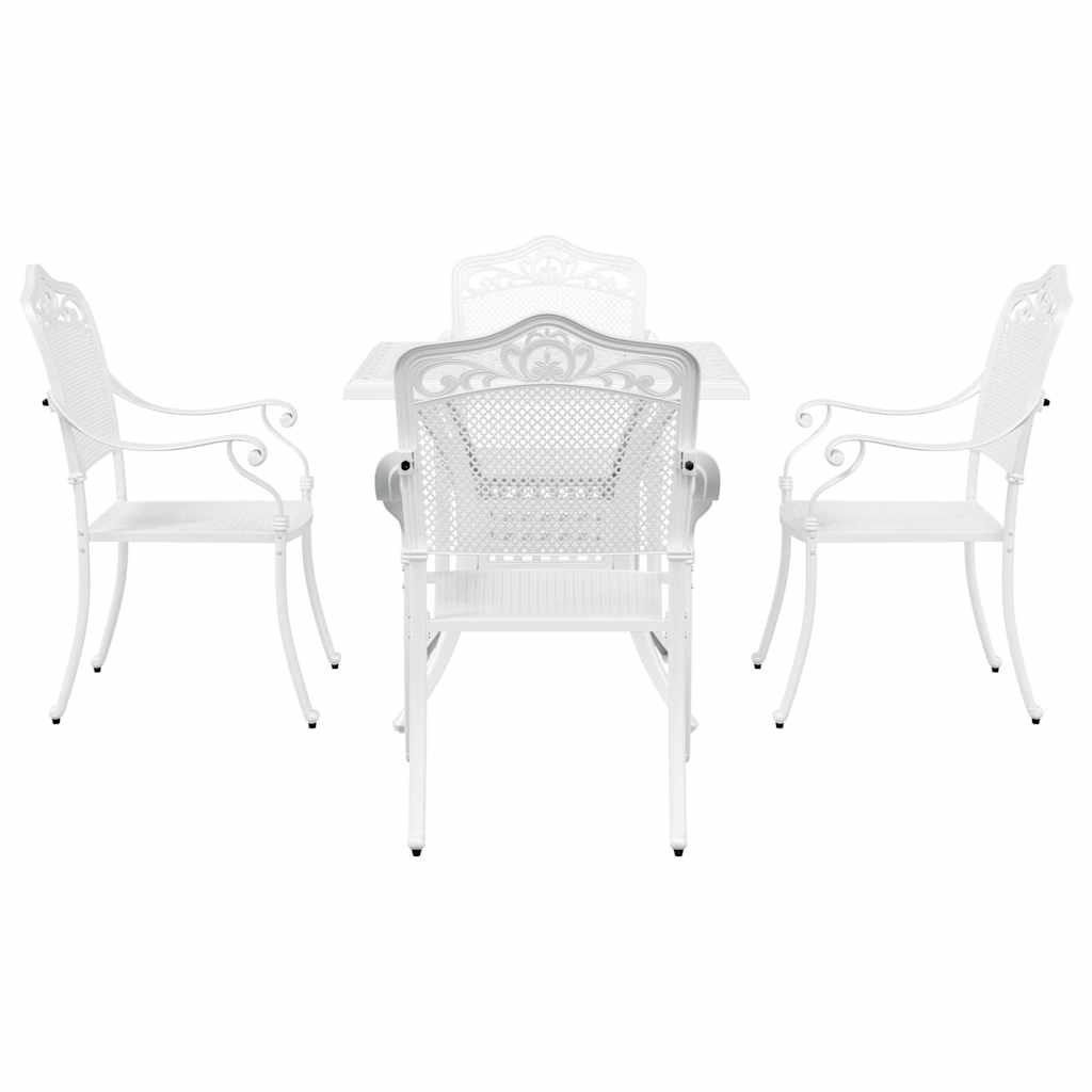 vidaXL Gartentisch Set 5 pcs Weiß 80 x 80 x 75 cm Gussaluminium