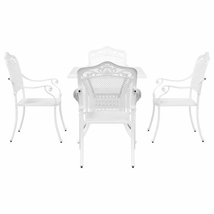 vidaXL Gartentisch Set 5 pcs Weiß 80 x 80 x 75 cm Gussaluminium