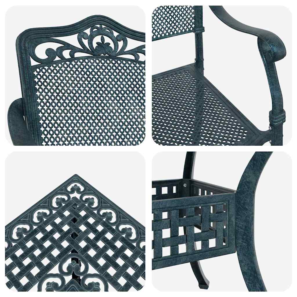 vidaXL Gartentisch Set 5 pcs Grün 80 x 80 x 75 cm Gussaluminium